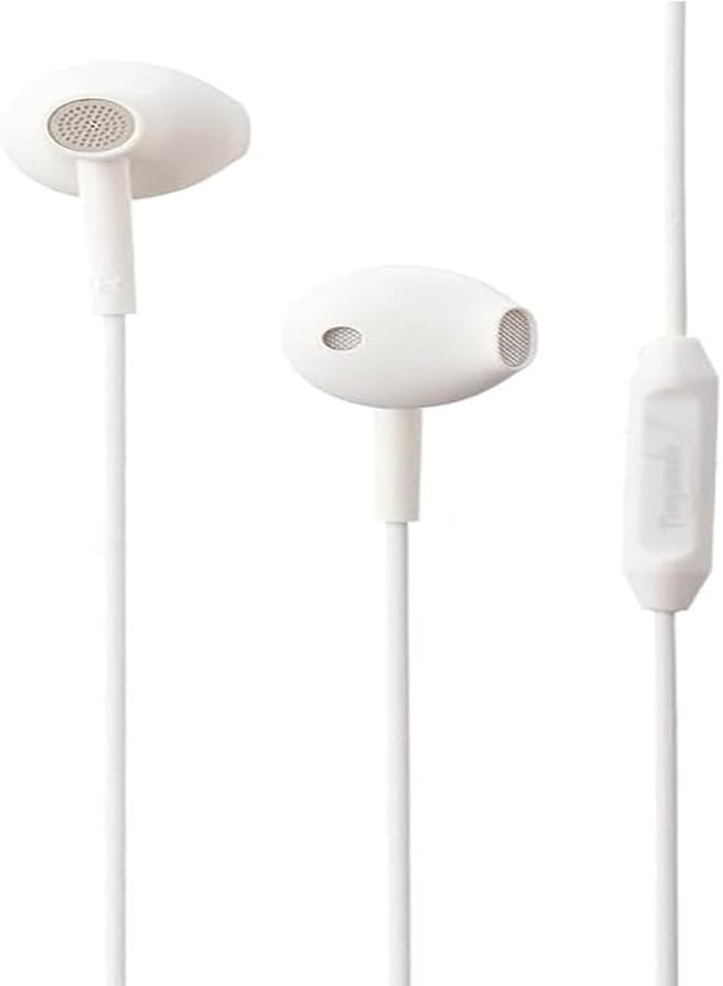 Tingwode D507 Metal HD Stereo Sound Earphone With Microphone And Comfortable Wearing Design Practical For Mobile Phones 1.2 Meter - White